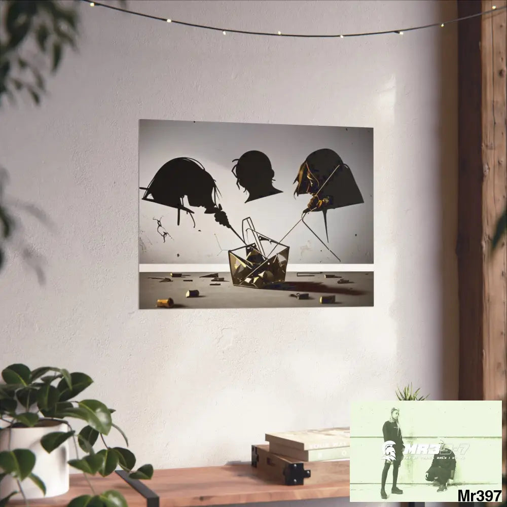 Banksy Style Dahab Gold scene 2 “Breaking the Glasses” no 11 Fine Art Posters Poster