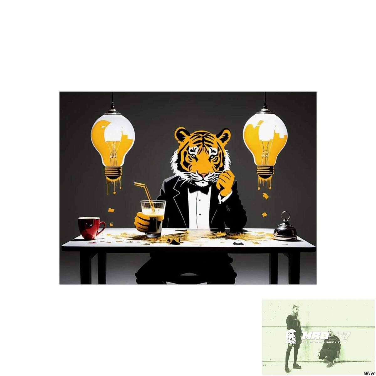 Banksy Style Dahab Gold scene 2 “Breaking the Glasses” no 13 Fine Art Posters 24″ x 18″ (Horizontal) / Matte Poster
