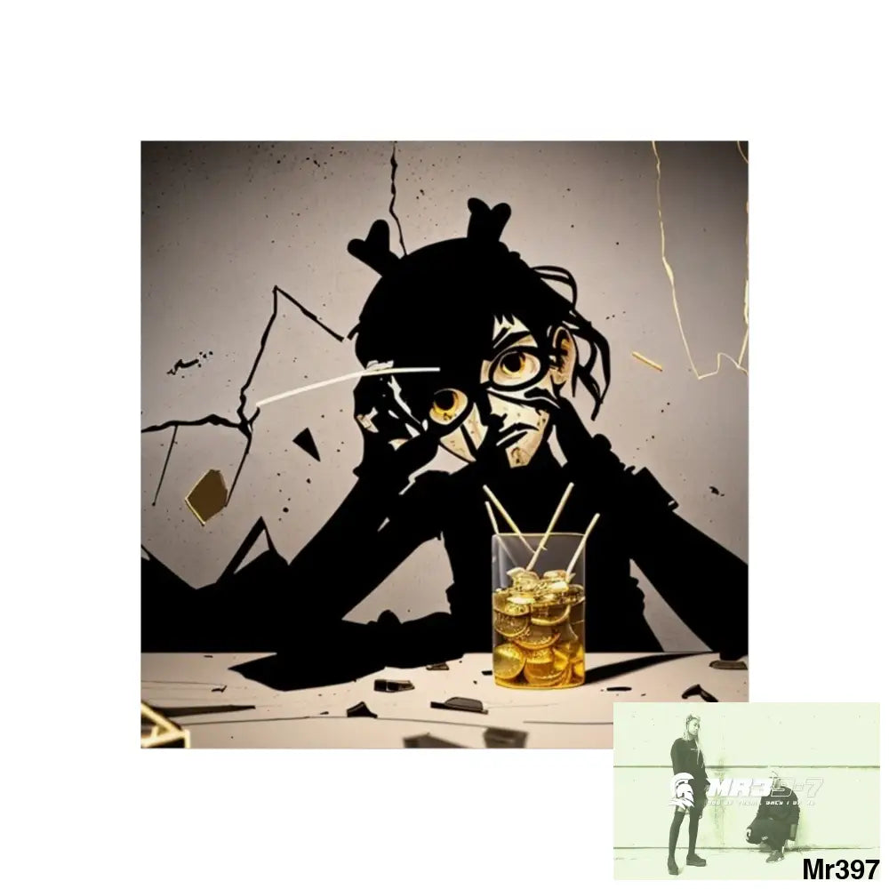 Banksy Style Dahab Gold scene 2 “Breaking the Glasses” no 4 Fine Art Posters 24″ x 24″ / Matte Poster