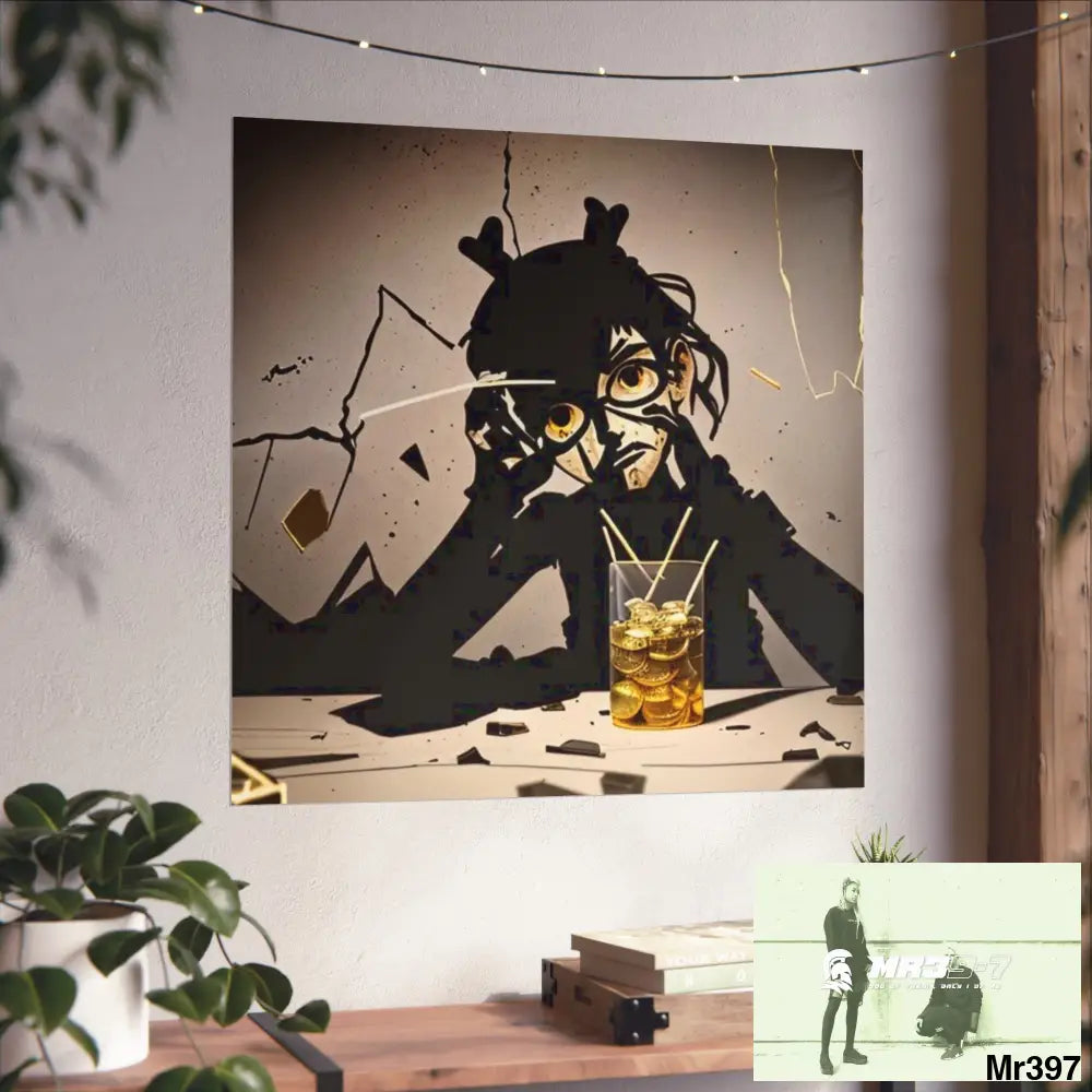 Banksy Style Dahab Gold scene 2 “Breaking the Glasses” no 4 Fine Art Posters Poster