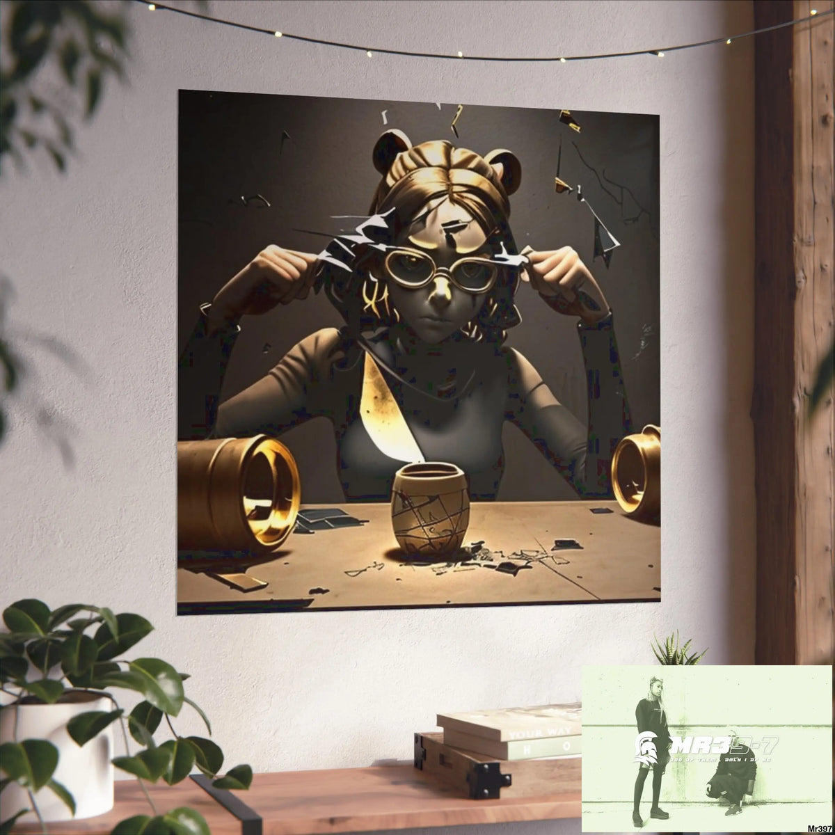 Banksy Style Dahab Gold scene 2 “Breaking the Glasses” no 5 Fine Art Posters Poster