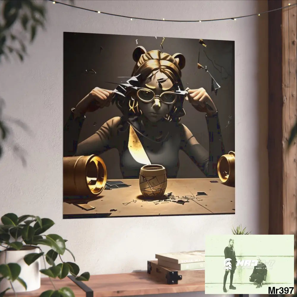 Banksy Style Dahab Gold scene 2 “Breaking the Glasses” no 5 Fine Art Posters Poster