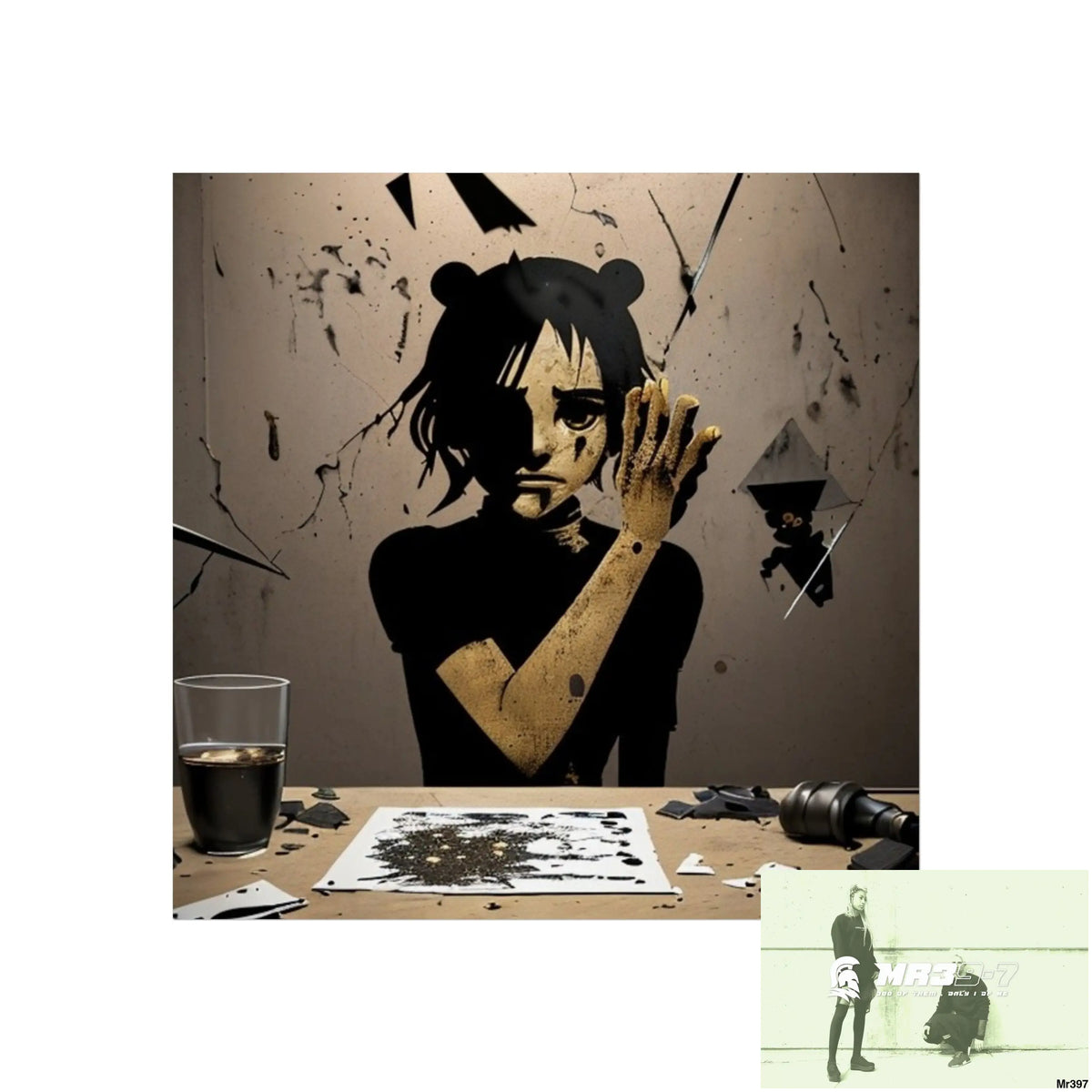 Banksy Style Dahab Gold scene 2 “Breaking the Glasses” no 9 Fine Art Posters 16″ x 16″ / Matte Poster