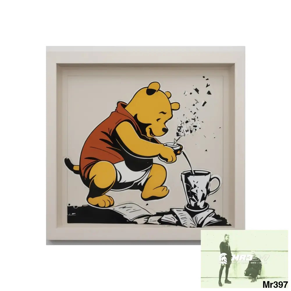 Banksy Style DAHAB GOLD — SCENE 3 “Filling the Tigger Cup” no 1 Fine Art Posters 30″ x 30″ / Matte Poster