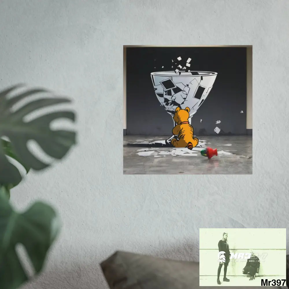 Banksy Style DAHAB GOLD — SCENE 3 “Filling the Tigger Cup” no 2 Fine Art Posters Poster