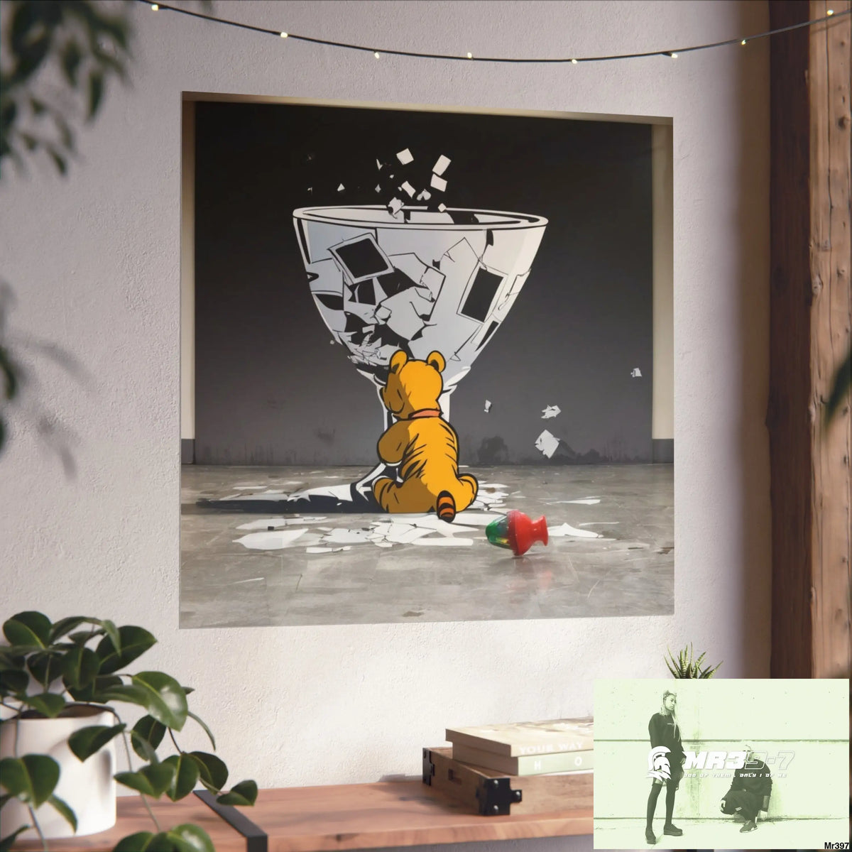 Banksy Style DAHAB GOLD — SCENE 3 “Filling the Tigger Cup” no 2 Fine Art Posters Poster
