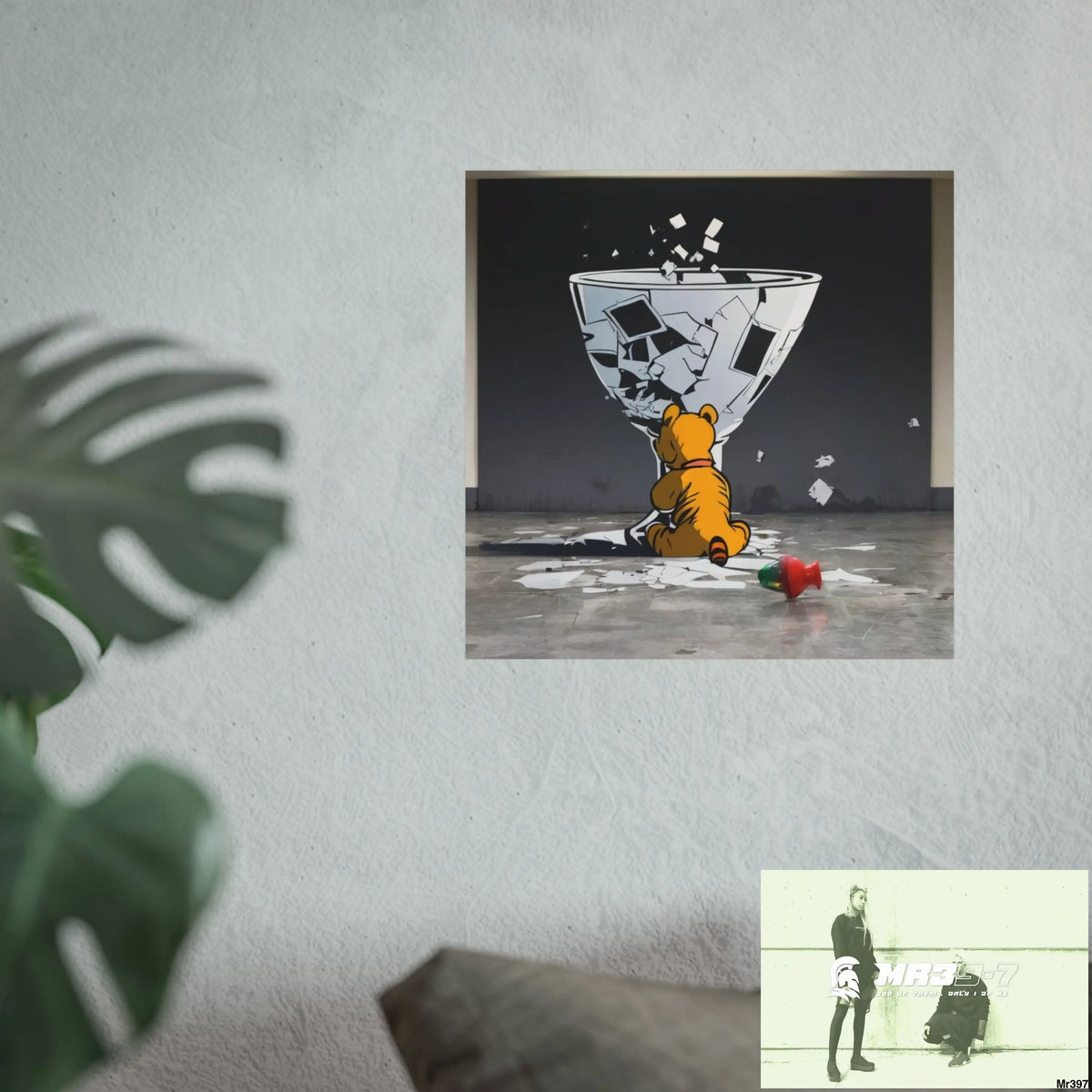 Banksy Style DAHAB GOLD — SCENE 3 “Filling the Tigger Cup” no 2 Fine Art Posters Poster