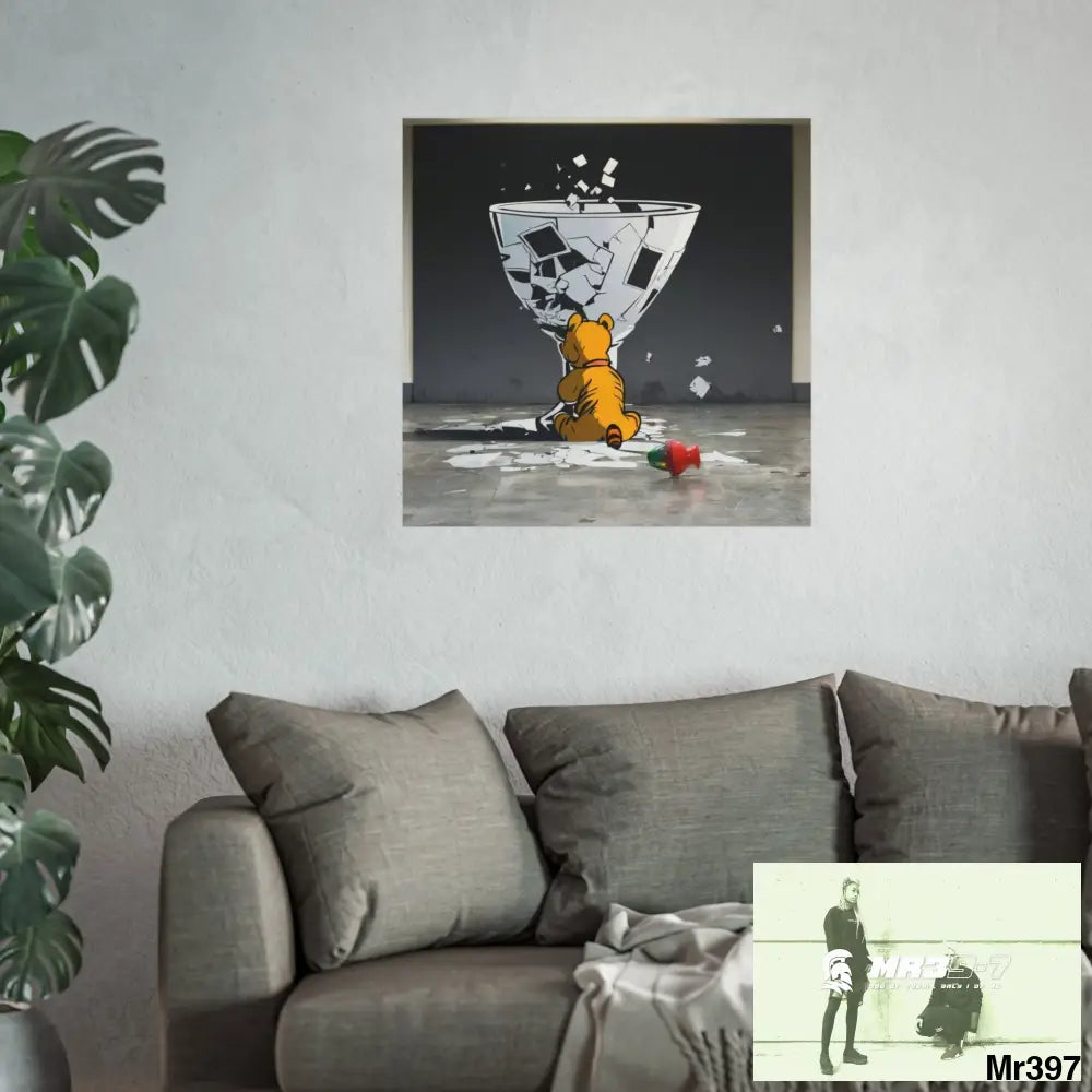 Banksy Style DAHAB GOLD — SCENE 3 “Filling the Tigger Cup” no 2 Fine Art Posters Poster