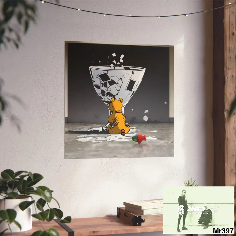 Banksy Style DAHAB GOLD — SCENE 3 “Filling the Tigger Cup” no 2 Fine Art Posters Poster