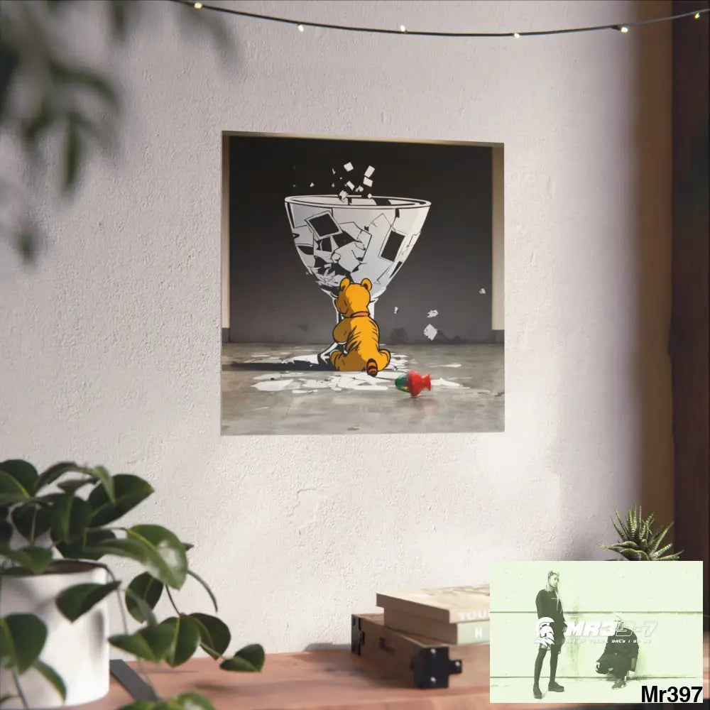 Banksy Style DAHAB GOLD — SCENE 3 “Filling the Tigger Cup” no 2 Fine Art Posters Poster