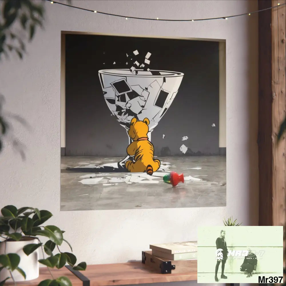 Banksy Style DAHAB GOLD — SCENE 3 “Filling the Tigger Cup” no 2 Fine Art Posters Poster