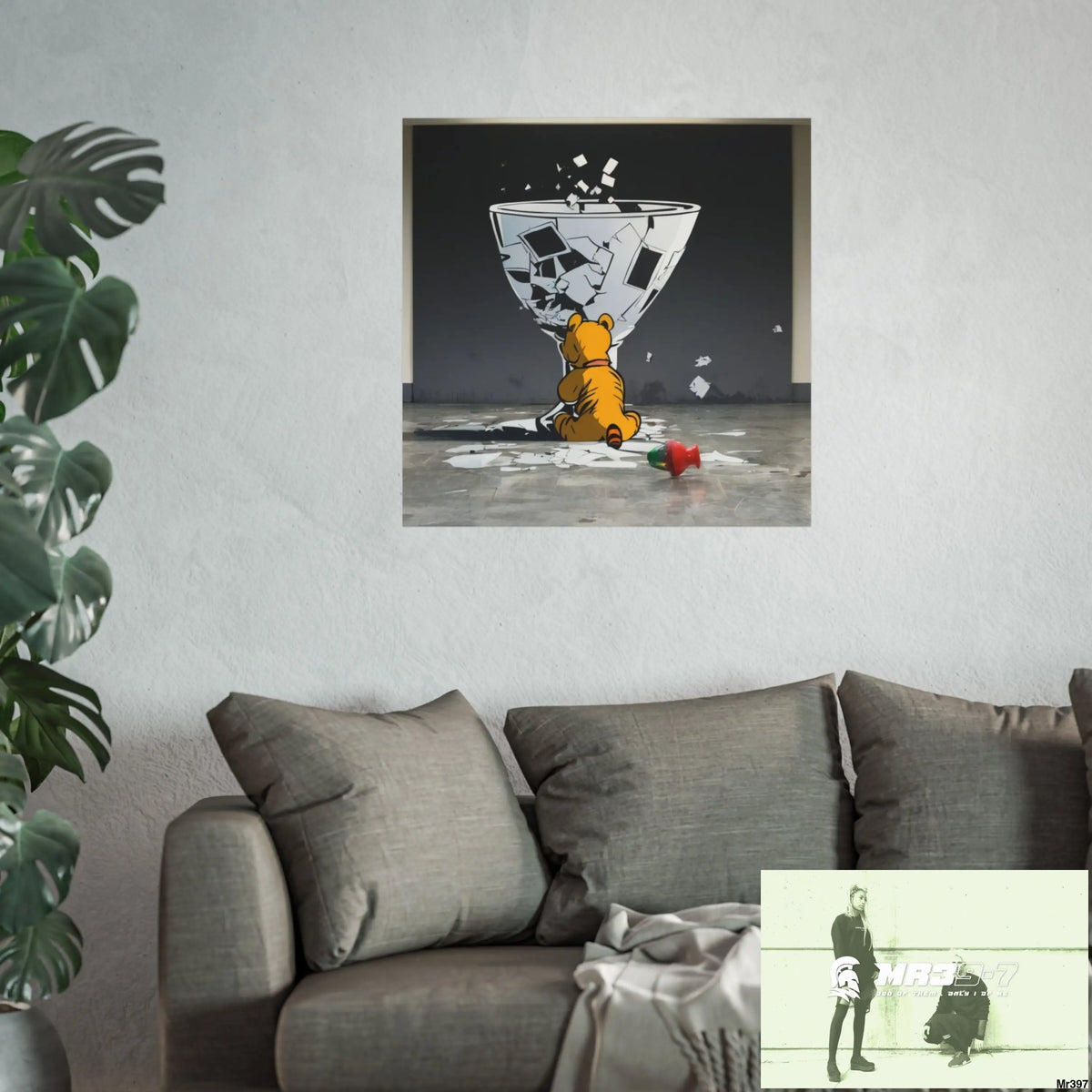 Banksy Style DAHAB GOLD — SCENE 3 “Filling the Tigger Cup” no 2 Fine Art Posters Poster