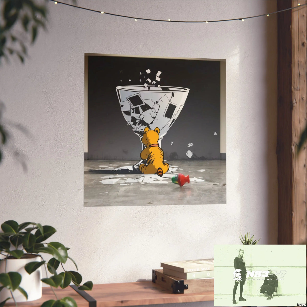 Banksy Style DAHAB GOLD — SCENE 3 “Filling the Tigger Cup” no 2 Fine Art Posters Poster