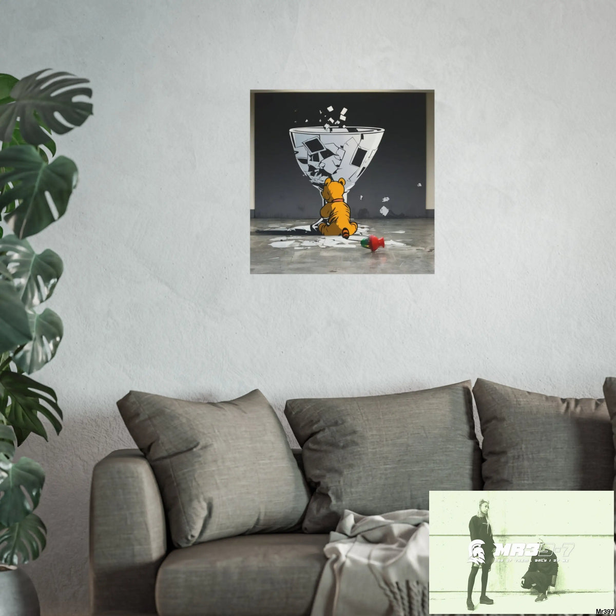 Banksy Style DAHAB GOLD — SCENE 3 “Filling the Tigger Cup” no 2 Fine Art Posters Poster