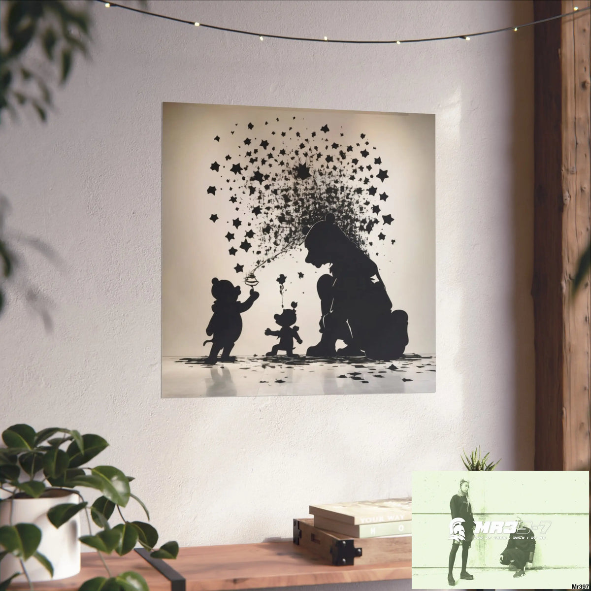 Banksy Style DAHAB GOLD — SCENE 3 “Filling the Tigger Cup” no 3 Fine Art Posters Poster