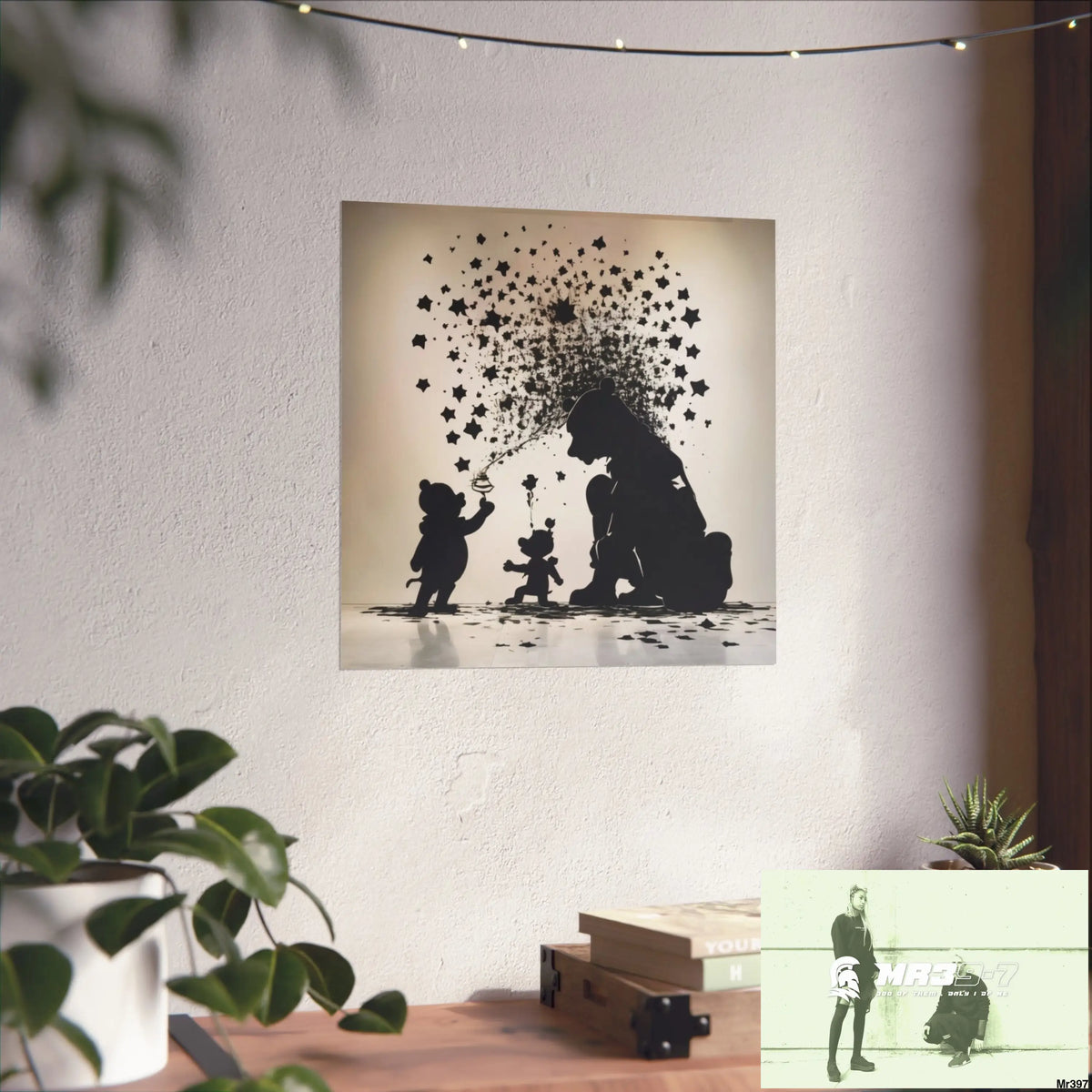 Banksy Style DAHAB GOLD — SCENE 3 “Filling the Tigger Cup” no 3 Fine Art Posters Poster
