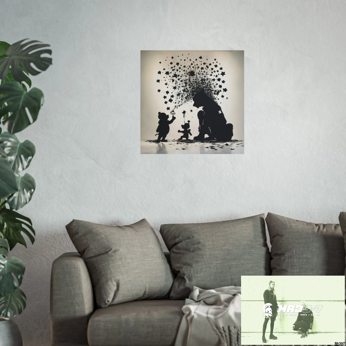 Banksy Style DAHAB GOLD — SCENE 3 “Filling the Tigger Cup” no 3 Fine Art Posters Poster