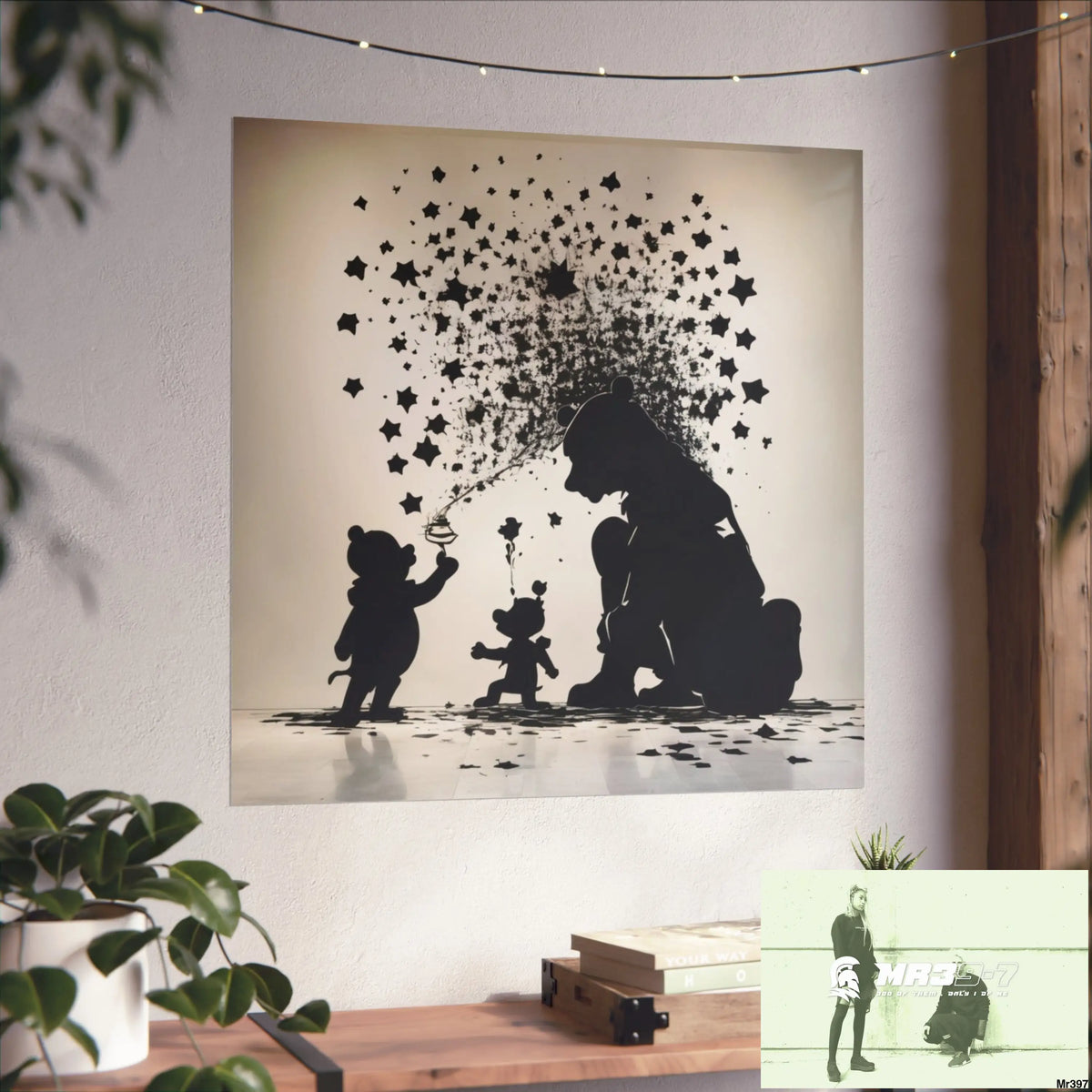 Banksy Style DAHAB GOLD — SCENE 3 “Filling the Tigger Cup” no 3 Fine Art Posters Poster