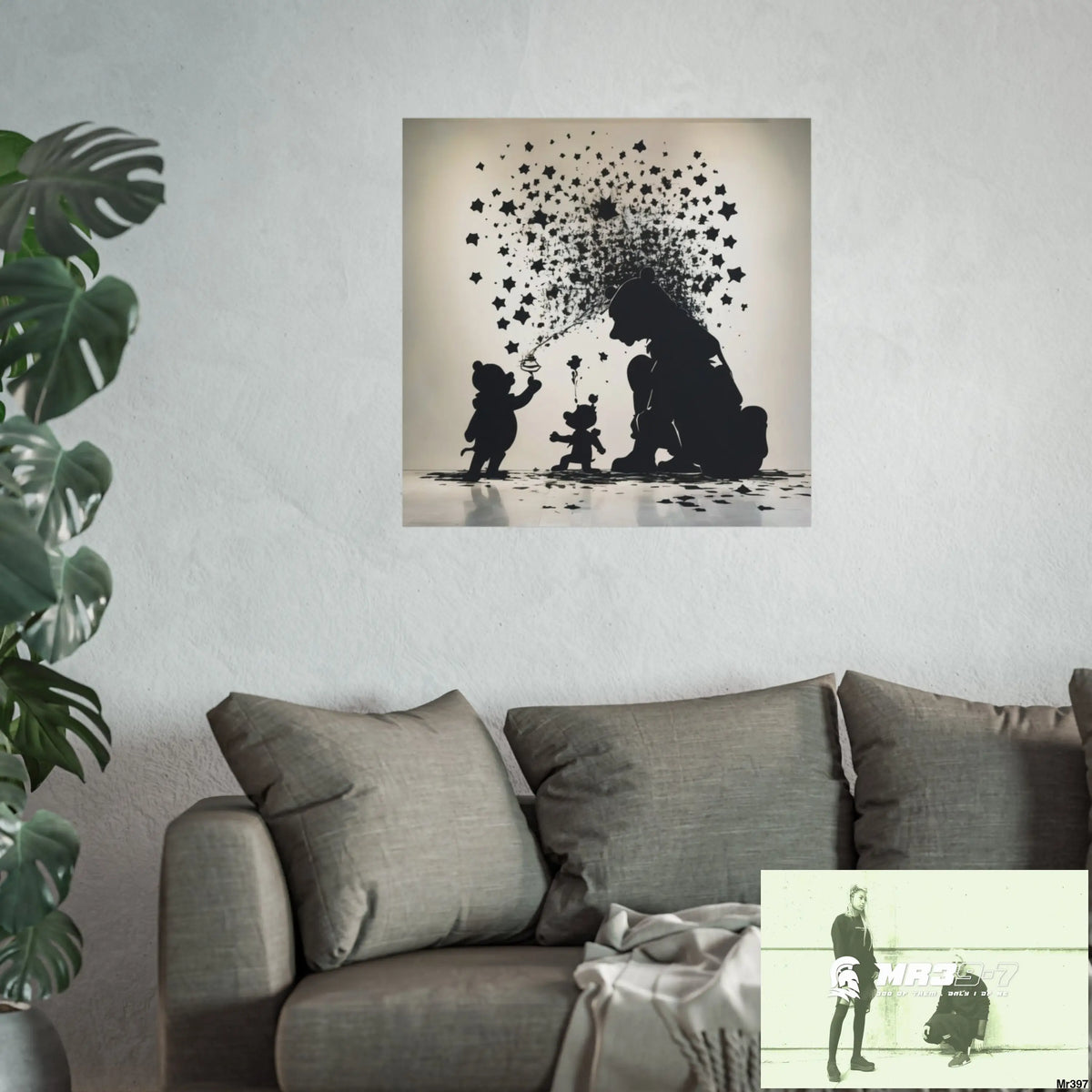 Banksy Style DAHAB GOLD — SCENE 3 “Filling the Tigger Cup” no 3 Fine Art Posters Poster