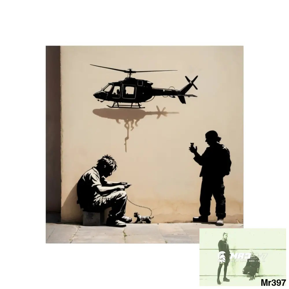 Banksy Style DAHAB GOLD — SCENE 4 Chain Around the Neck no 5 Fine Art Posters 16″ x 16″ / Matte Poster