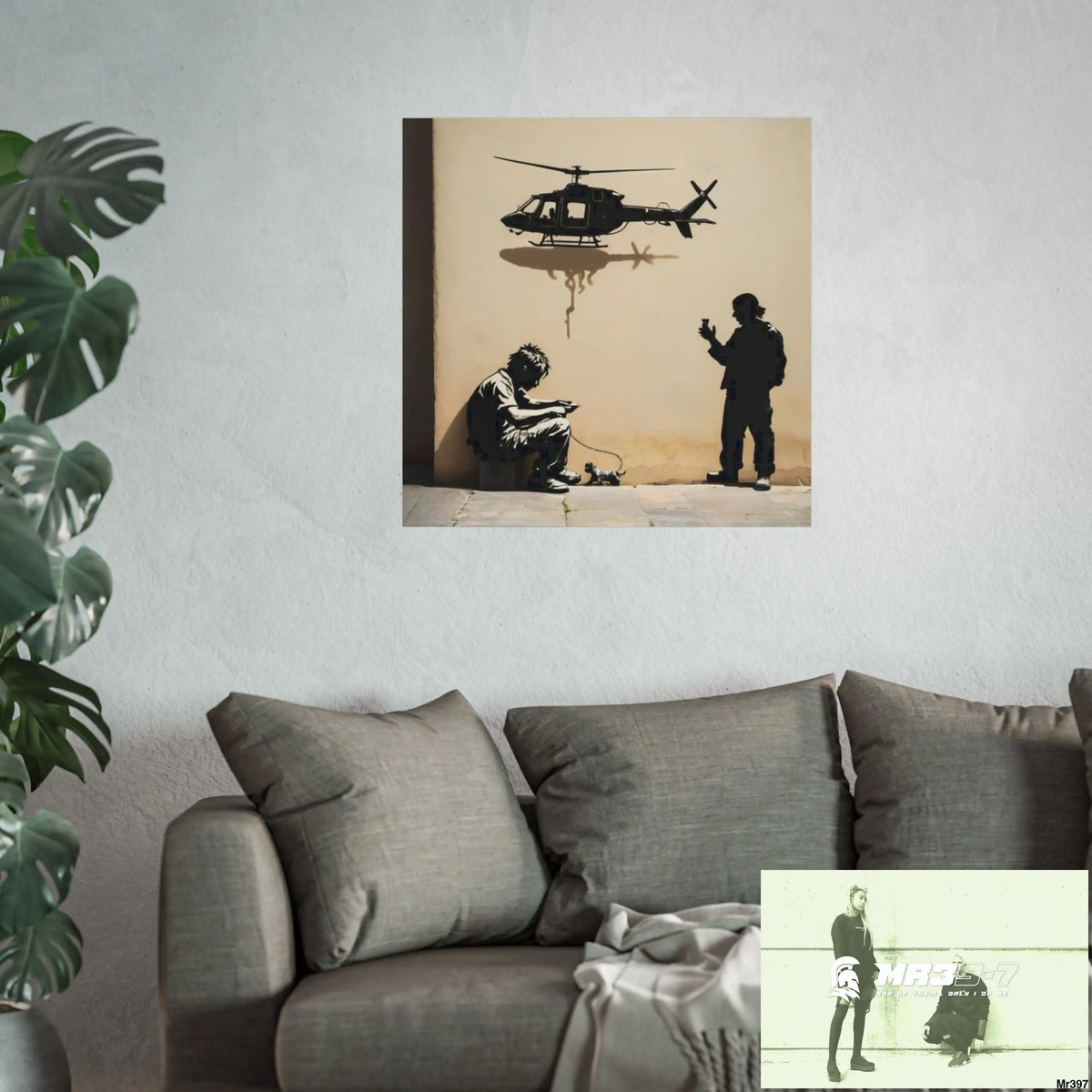 Banksy Style DAHAB GOLD — SCENE 4 Chain Around the Neck no 5 Fine Art Posters Poster