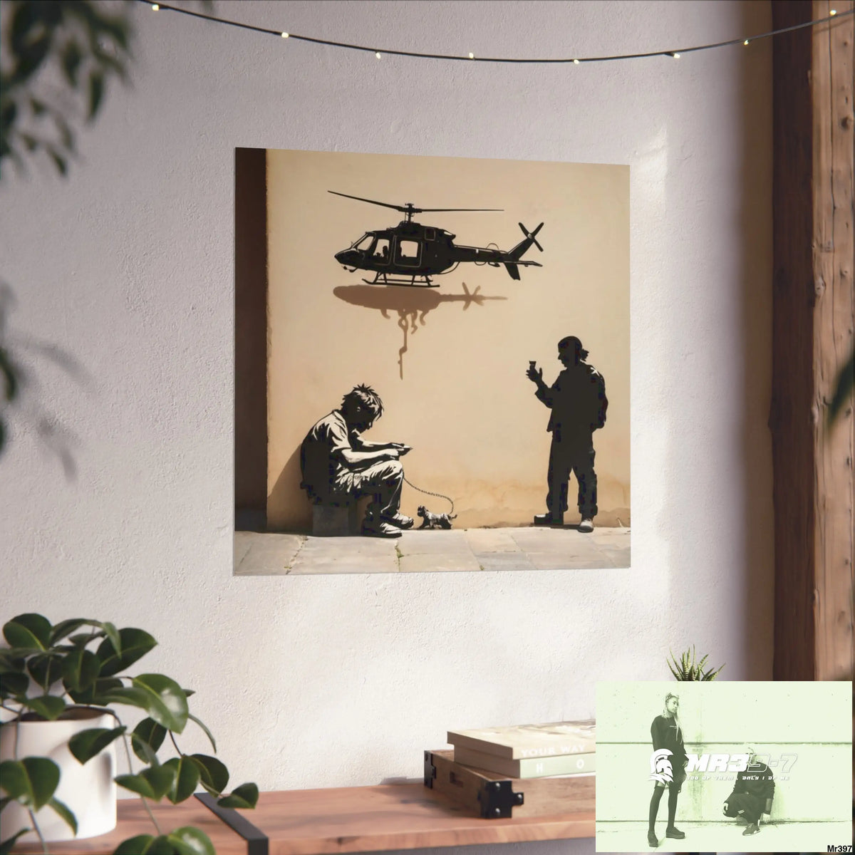 Banksy Style DAHAB GOLD — SCENE 4 Chain Around the Neck no 5 Fine Art Posters Poster