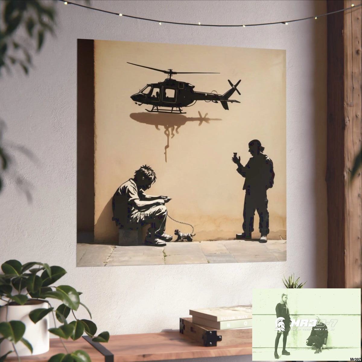 Banksy Style DAHAB GOLD — SCENE 4 Chain Around the Neck no 5 Fine Art Posters Poster