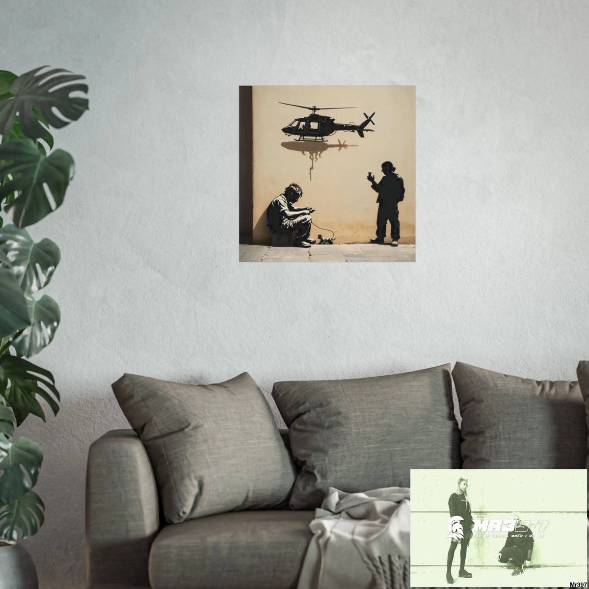 Banksy Style DAHAB GOLD — SCENE 4 Chain Around the Neck no 5 Fine Art Posters Poster