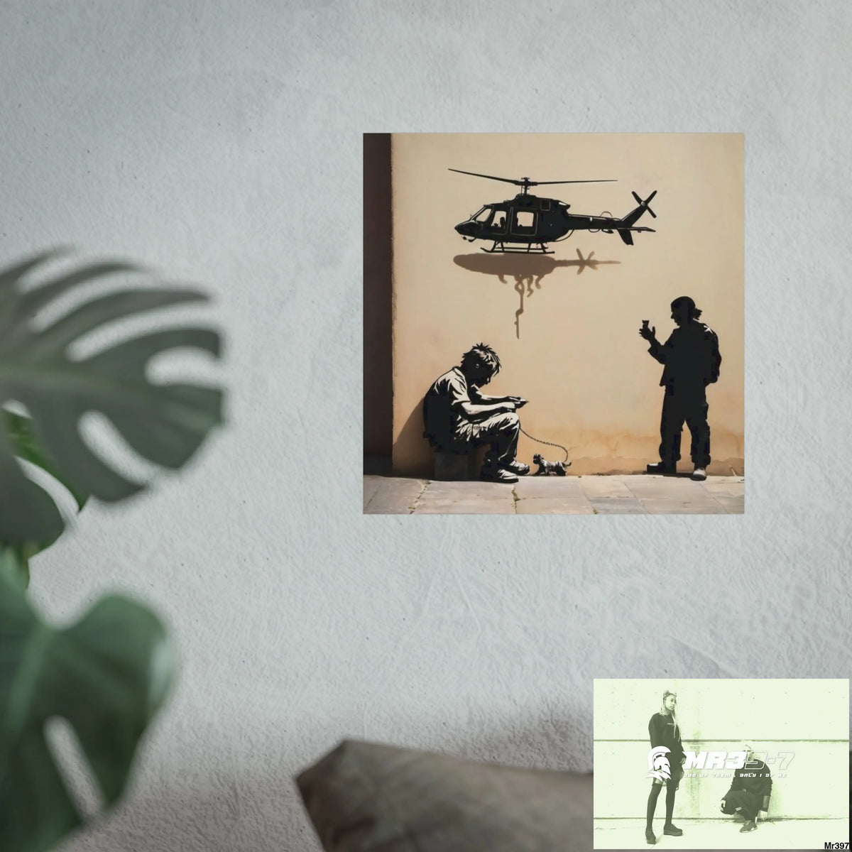 Banksy Style DAHAB GOLD — SCENE 4 Chain Around the Neck no 5 Fine Art Posters Poster