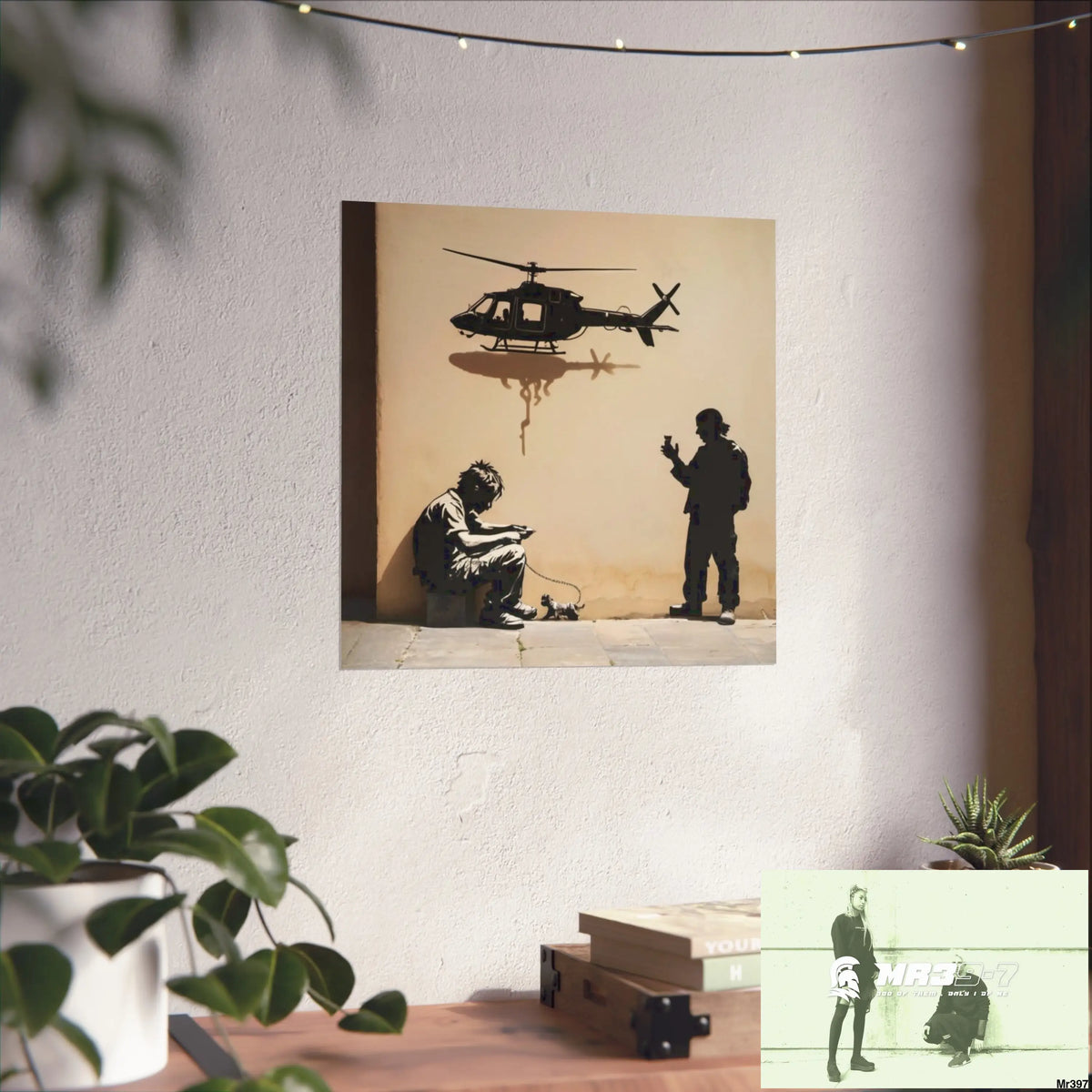 Banksy Style DAHAB GOLD — SCENE 4 Chain Around the Neck no 5 Fine Art Posters Poster