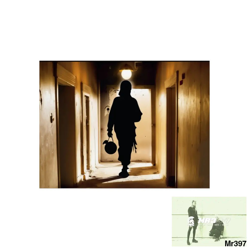 Banksy Style DAHAB GOLD SCENE 6—No 1 Walking Toward the Doorway Fine Art Posters 16″ x 12″ (Horizontal) / Matte Poster