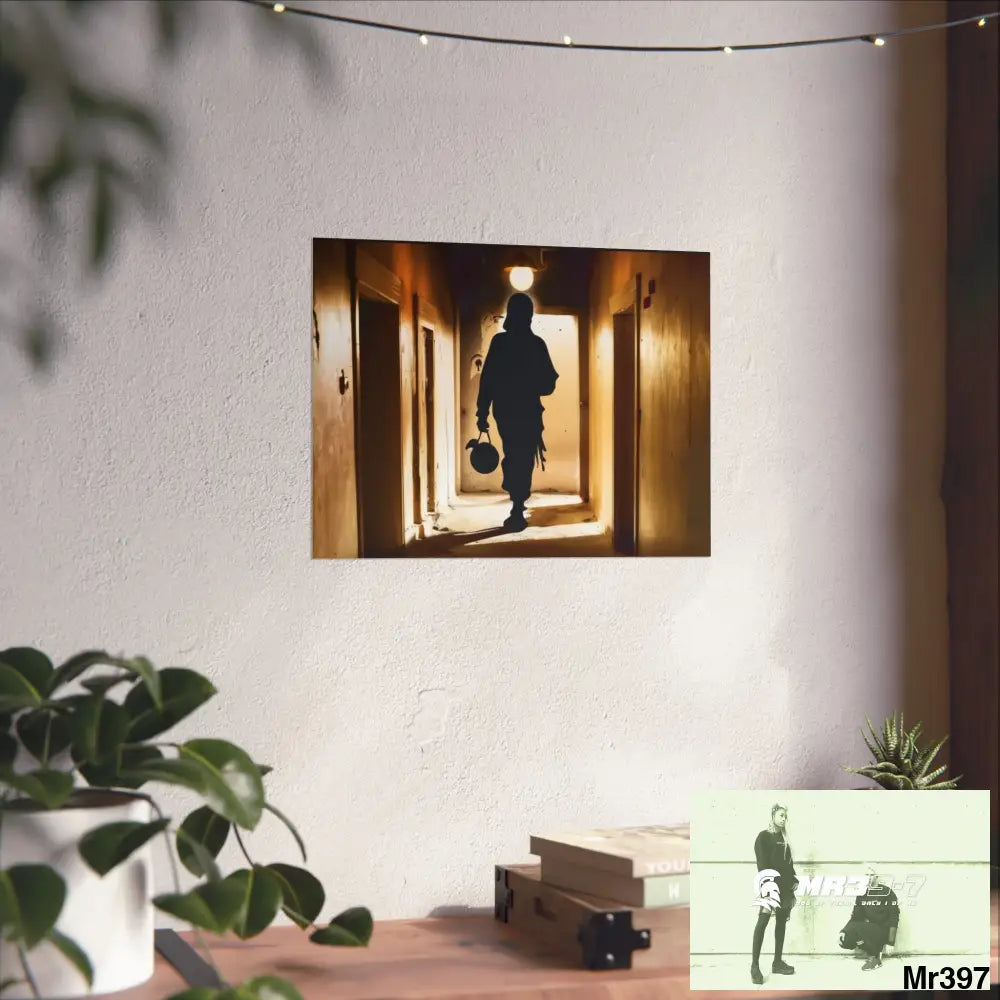 Banksy Style DAHAB GOLD SCENE 6—No 1 Walking Toward the Doorway Fine Art Posters 16″ x 12″ (Horizontal) / Matte Poster