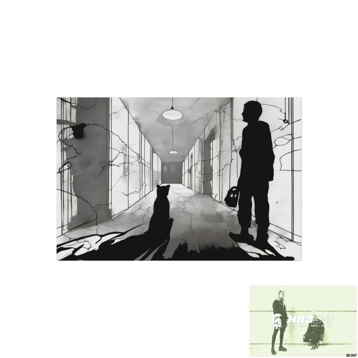 Banksy Style DAHAB GOLD SCENE 6—No 3 Walking Toward the Doorway Fine Art Posters 18″ x 12″ (Horizontal) / Matte Poster