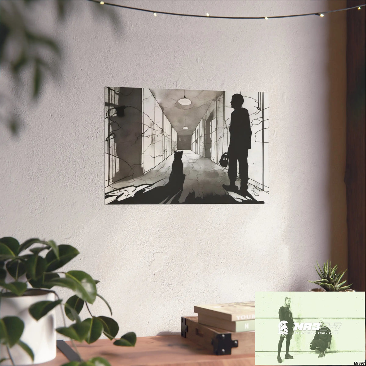 Banksy Style DAHAB GOLD SCENE 6—No 3 Walking Toward the Doorway Fine Art Posters Poster