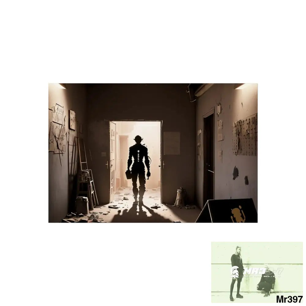 Banksy Style DAHAB GOLD SCENE 6—No 4 Walking Toward the Doorway Fine Art Posters 24″ x 16″ (Horizontal) / Matte Poster