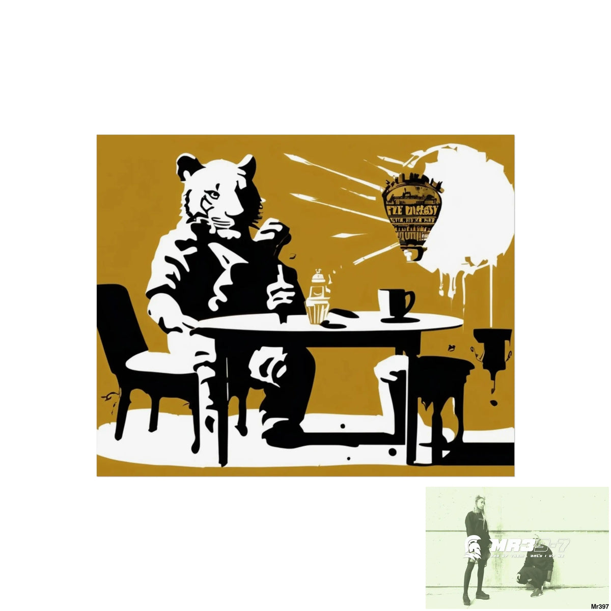 Banksy Style DAHAB GOLD SCENE 7“The Table Test – The Cup The Penny The Chain & The Instructions” no 1 Fine Art Posters