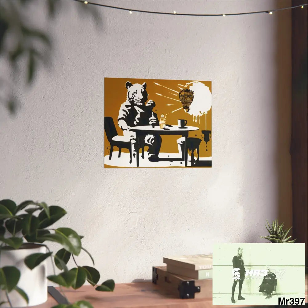 Banksy Style DAHAB GOLD SCENE 7“The Table Test – The Cup The Penny The Chain & The Instructions” no 1 Fine Art Posters