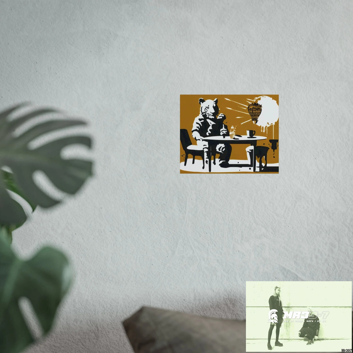 Banksy Style DAHAB GOLD SCENE 7“The Table Test – The Cup The Penny The Chain & The Instructions” no 1 Fine Art Posters