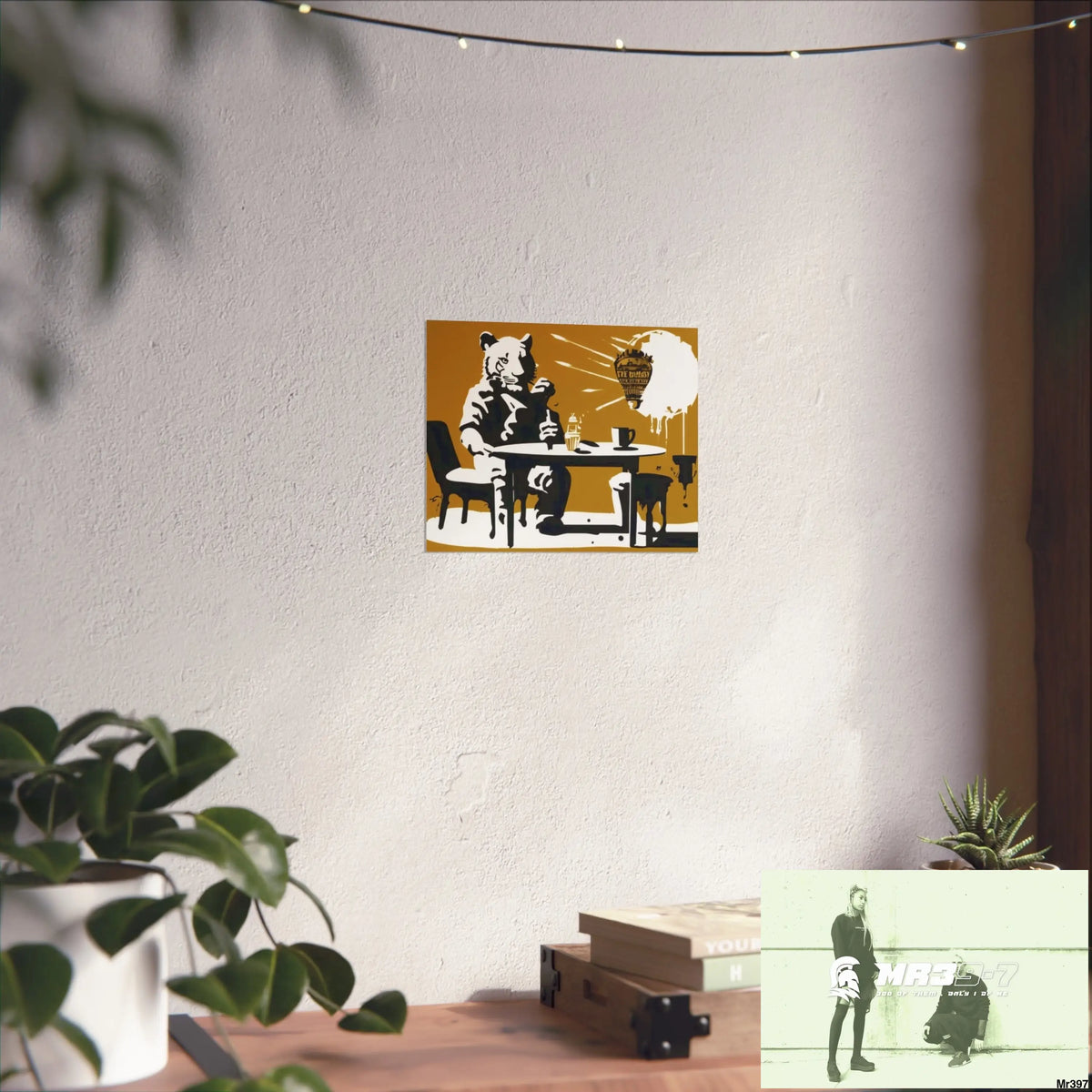 Banksy Style DAHAB GOLD SCENE 7“The Table Test – The Cup The Penny The Chain & The Instructions” no 1 Fine Art Posters