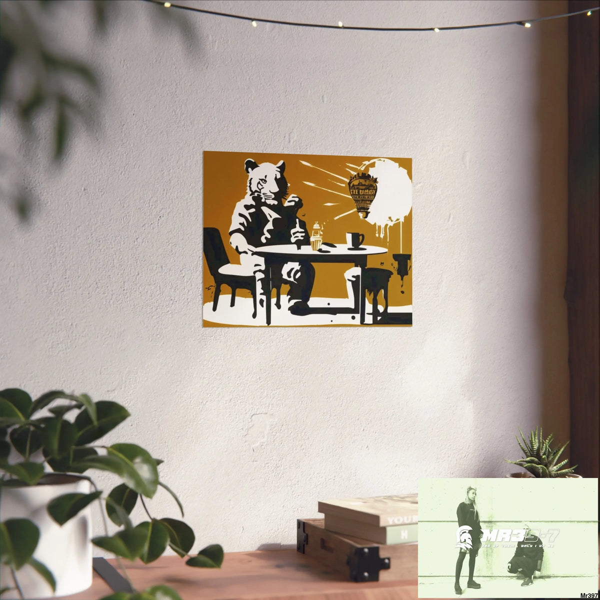 Banksy Style DAHAB GOLD SCENE 7“The Table Test – The Cup The Penny The Chain & The Instructions” no 1 Fine Art Posters