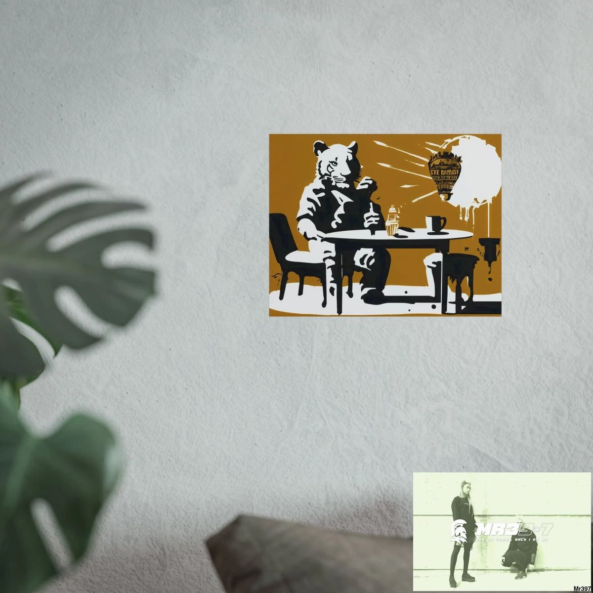 Banksy Style DAHAB GOLD SCENE 7“The Table Test – The Cup The Penny The Chain & The Instructions” no 1 Fine Art Posters