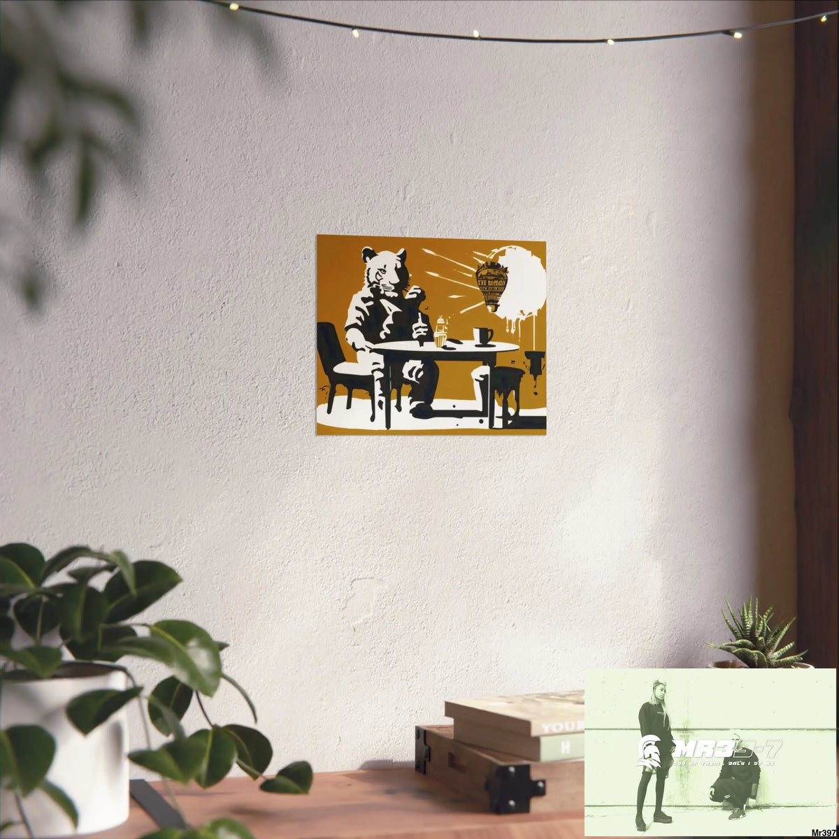 Banksy Style DAHAB GOLD SCENE 7“The Table Test – The Cup The Penny The Chain & The Instructions” no 1 Fine Art Posters