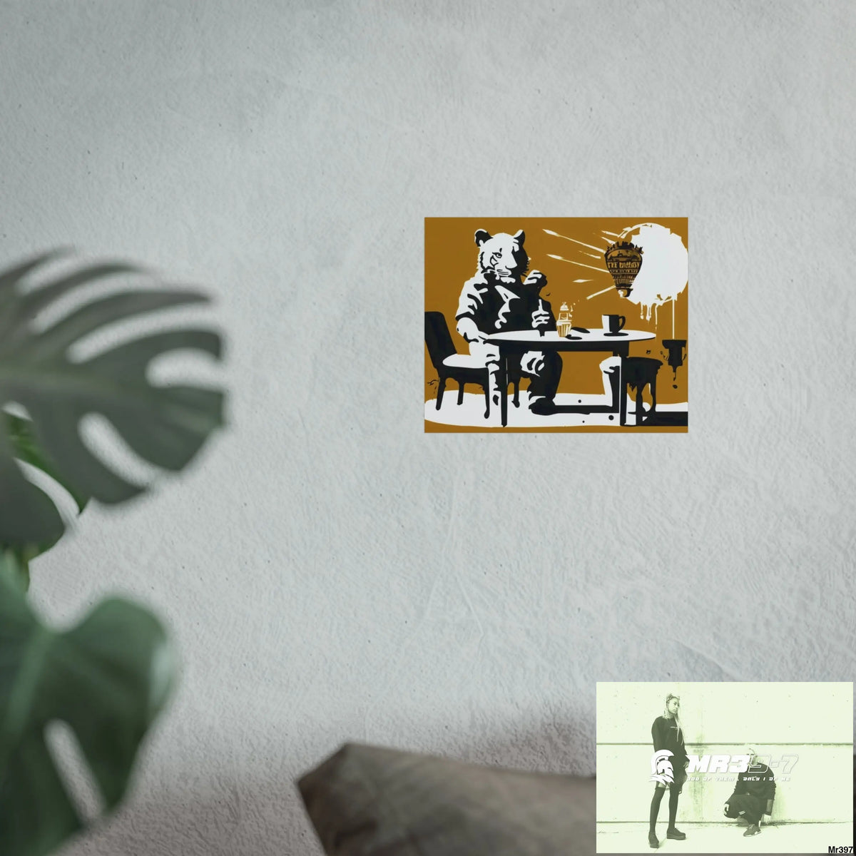 Banksy Style DAHAB GOLD SCENE 7“The Table Test – The Cup The Penny The Chain & The Instructions” no 1 Fine Art Posters