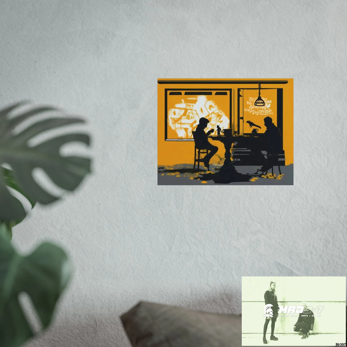 Banksy Style DAHAB GOLD SCENE 7“The Table Test – The Cup The Penny The Chain & The Instructions” no 2 Fine Art Posters