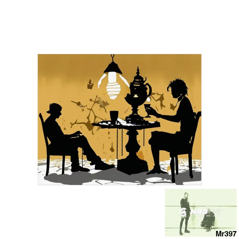 Banksy Style DAHAB GOLD SCENE 7“The Table Test – The Cup The Penny The Chain & The Instructions” no 3 Fine Art Posters