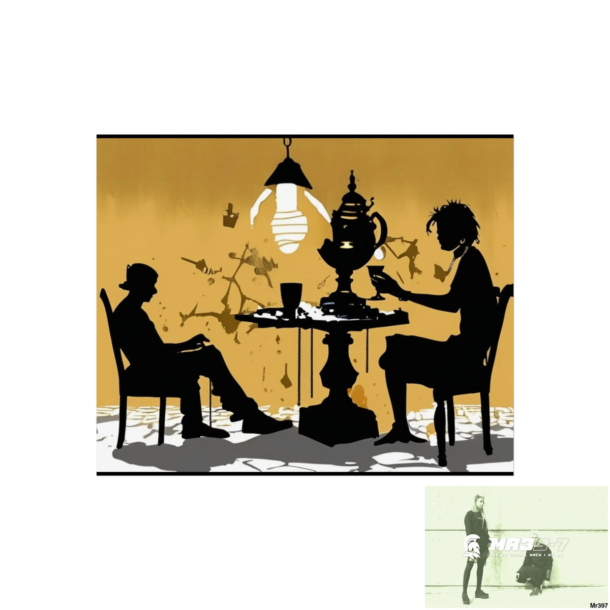Banksy Style DAHAB GOLD SCENE 7“The Table Test – The Cup The Penny The Chain & The Instructions” no 3 Fine Art Posters
