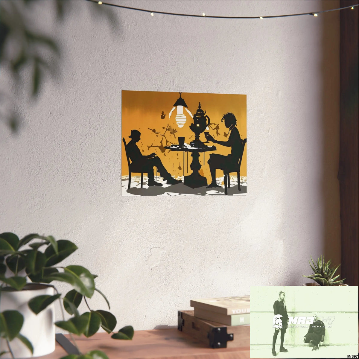 Banksy Style DAHAB GOLD SCENE 7“The Table Test – The Cup The Penny The Chain & The Instructions” no 3 Fine Art Posters