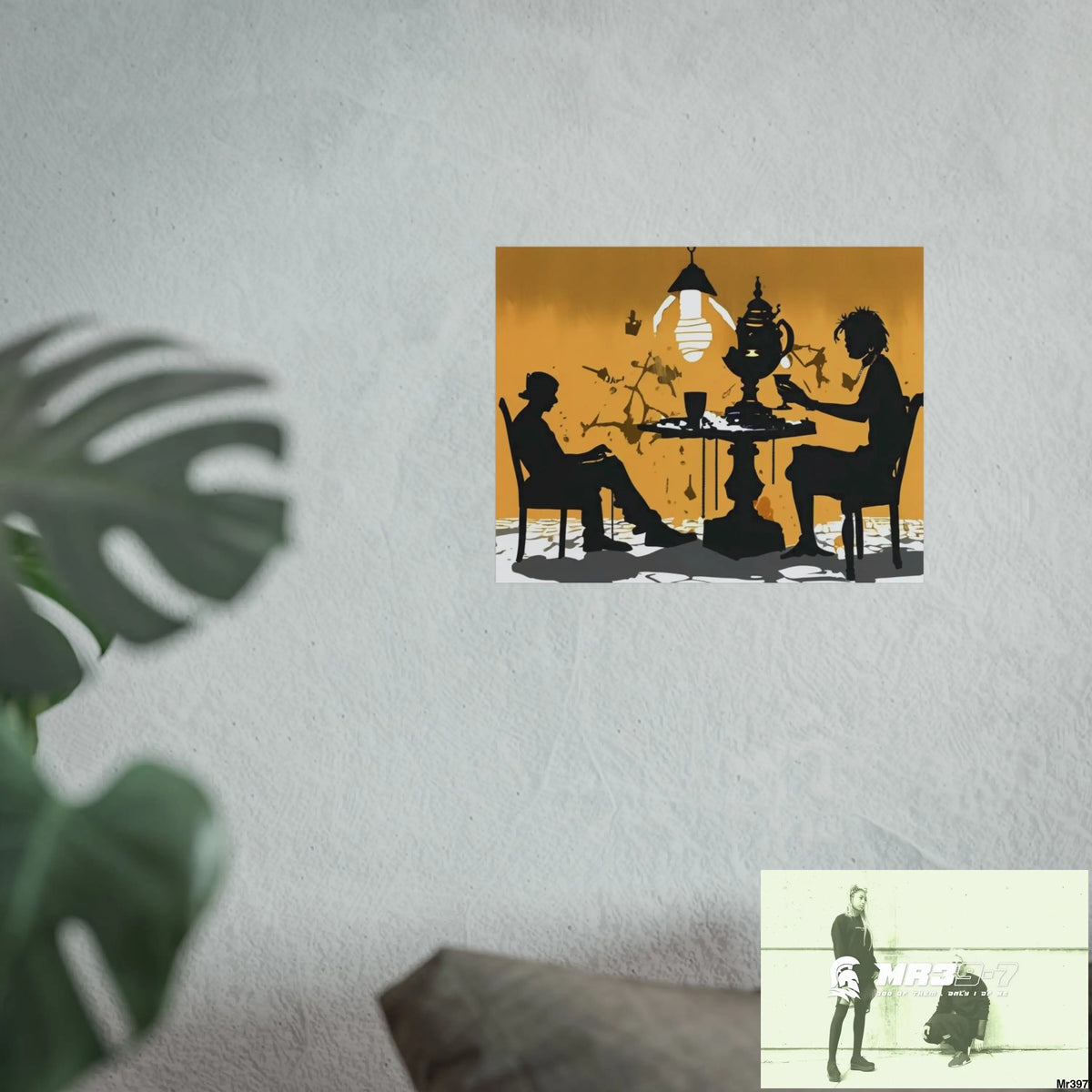Banksy Style DAHAB GOLD SCENE 7“The Table Test – The Cup The Penny The Chain & The Instructions” no 3 Fine Art Posters