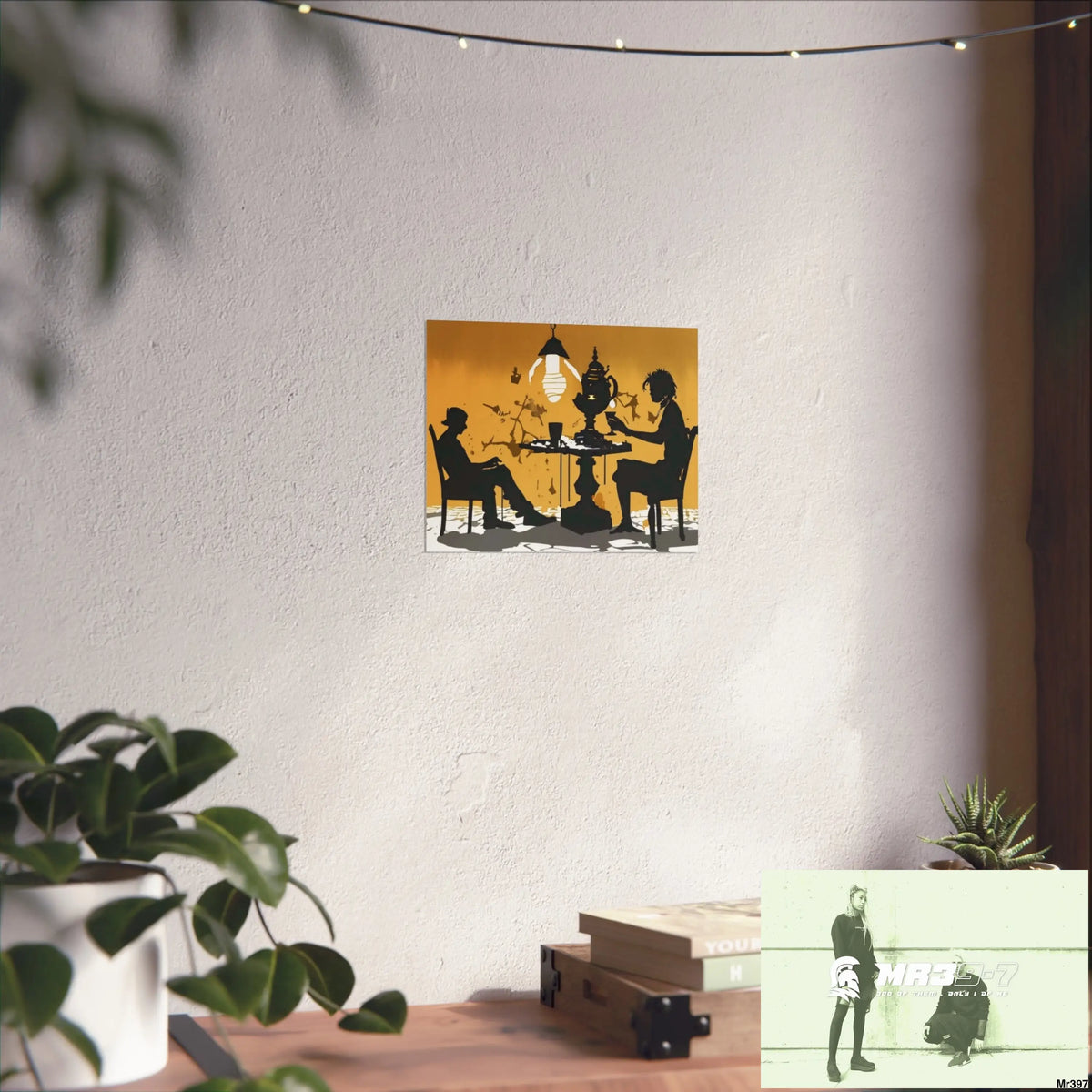 Banksy Style DAHAB GOLD SCENE 7“The Table Test – The Cup The Penny The Chain & The Instructions” no 3 Fine Art Posters