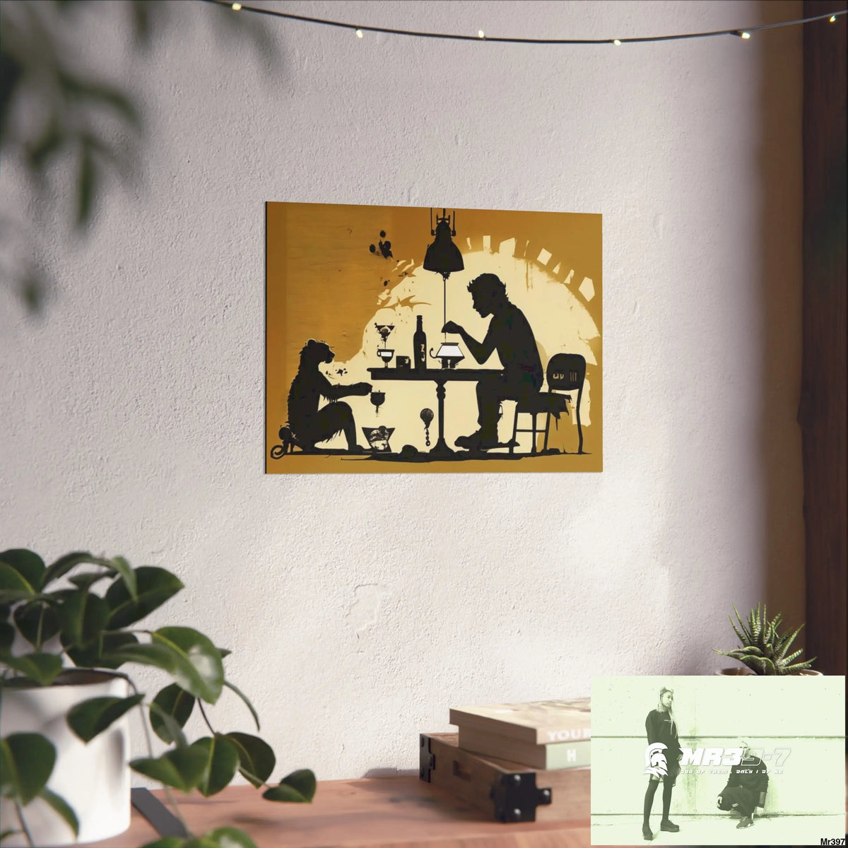 Banksy Style DAHAB GOLD SCENE 7“The Table Test – The Cup The Penny The Chain & The Instructions” no 4 Fine Art Posters